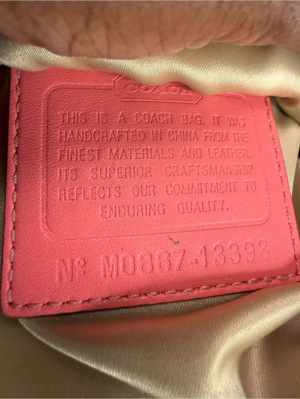 Coach Bonnie Signature Canvas Shoulder Bag Coral Pink Leather Trim
